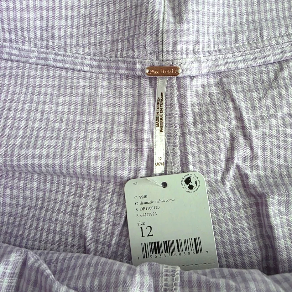 Free People Big Dreams Lavender Gingham Skort 12